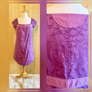 Marc by Marc Jacob’s Lilac Purple Flower Appliqué Cotton Shift Dress